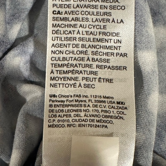 Chico's TOUCH of COOL POLKA DOT TANK Size 3 XL Navy White‎ Tank Top Wrinkle Free - Picture 8 of 8